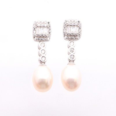 Orecchini Domar Gioielli Donna Orecchini perle argento 925 in Argento Cubic Zirconia EPB121953 - EPB121953
